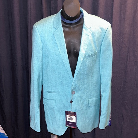 Suslo couture color Turquoise blazer size large Men